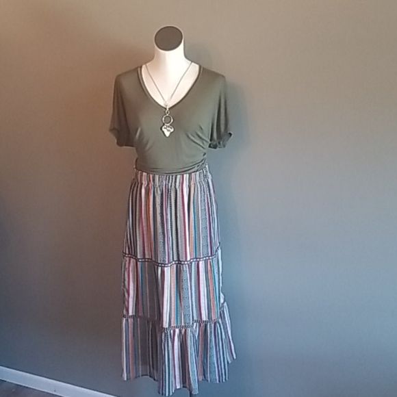 Christopher & Banks boho striped skirt